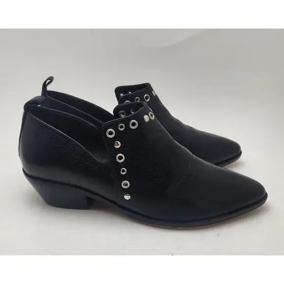 Rebecca Minkoff ANNETTE" LEATHER Studded Booties Women's 8 Black - Picture 9 of 16